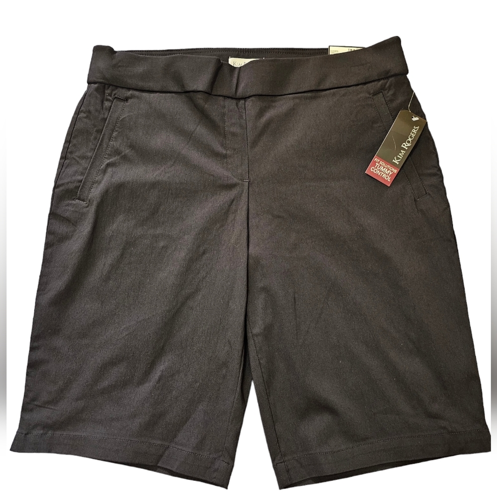 NWT Kim Rodgers Millennium Bermuda shorts true black with tummy control size 16